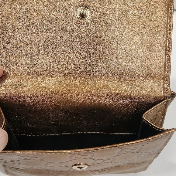 Authentic Gucci Wallet Purse Guccissima Bronze Gold Woman - Picture 9 of 9